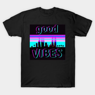 Digital glitched good vibes T-Shirt